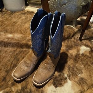 J.B. Dillon Blue and Tan Western Boots